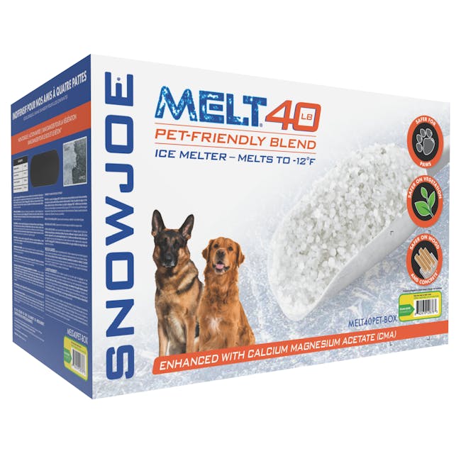 Snow Joe 40-pound box of Pet-Safer Premium Ice Melt.