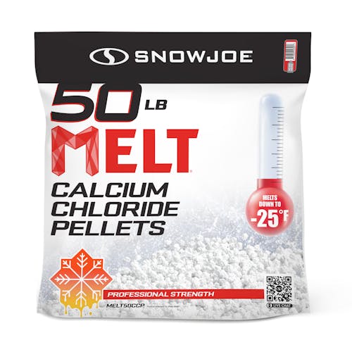 Snow Joe 50-pound bag of Calcium Chloride Pellets Professional Strength Ice Melter.
