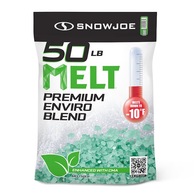 Snow Joe 50-pound bag of Premium Enviro Blend Ice Melter.