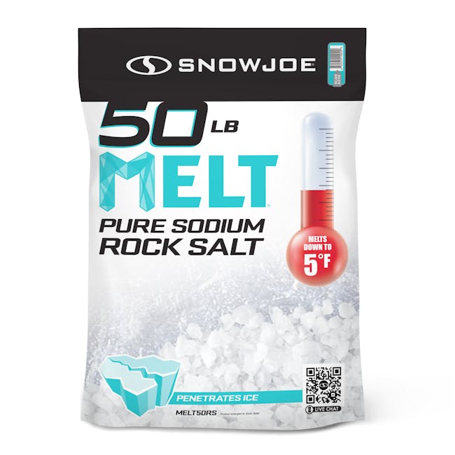 Snow Joe 50-pound bag of Pure Sodium Rock Salt Ice Melter.
