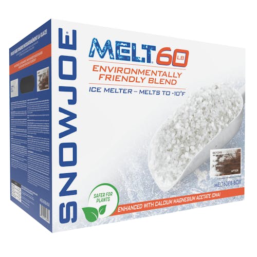 Snow Joe 60-pound box of Premium Enviro Blend Ice Melter.