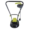 Top-rear view of the Sun Joe 10-amp 11-inch Electric Hover Lawn Mower.