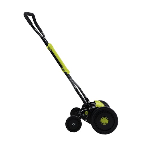 Side view of the 18-inch push reel mower.