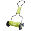 Right-angled view of the Sun Joe 18-inch Silent Push Reel Lawn Mower.