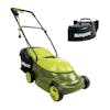 Sun Joe 13-amp 14-inch Electric Lawn Mower with discharge chute.