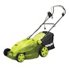 Right-angled view of the Sun Joe 12-amp 16-inch Electric Lawn Mower.