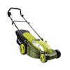 Angled view of the Sun Joe 13-amp 17-inch Electric Lawn Mower and Mulcher.