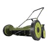Close-up angled view of the Sun Joe 20-inch Manual Reel Mower with Grass Catcher.
