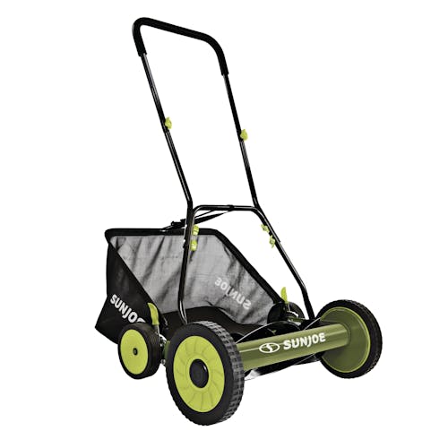 Sun Joe 20-inch Manual Reel Mower with Grass Catcher.