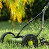 Sun Joe 14-inch Manual Reel Lawn Mower cutting grass.