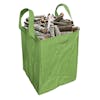 Martha Stewart 48-gallon multi-purple green debris bag filled with sticks.