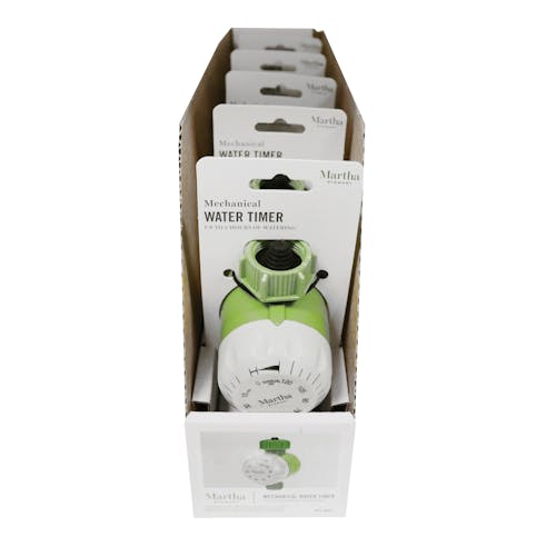 Packaging for the Martha Stewart Mechanical Water Timer.