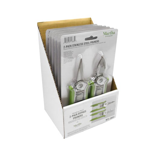 Packaging for the Martha Stewart 2-pack of Stainless Steel Pruners.
