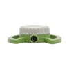 View of the garden hose connector on the Martha Stewart 9-pattern Turret Sprinkler.