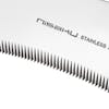 Close-up of the serrations on the blade of the Nisaku Minicutgama 4.5-inch Stainless Steel Saw Tooth Sickle.