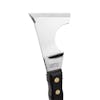 Close-up of the blade on the Nisaku Hamma Tsuki Kawasuki Roller Gatta 2.5-inch Japanese Stainless Steel Scraper Knife.