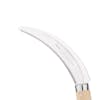 Close-up of the blade on the Nisaku 6-inch Japanese Stainless Steel Saw Tooth Sickle.