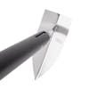 Top-angled view of the Nisaku Sankakuhoe 6.75-inch Japanese Stainless Steel Triangle Hoe.