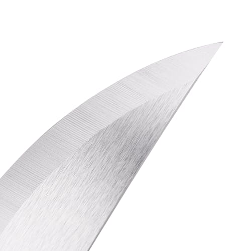 Close-up of the tip on the Nisaku Rikugatana 7.5-inch Japanese Stainless Steel Knife.