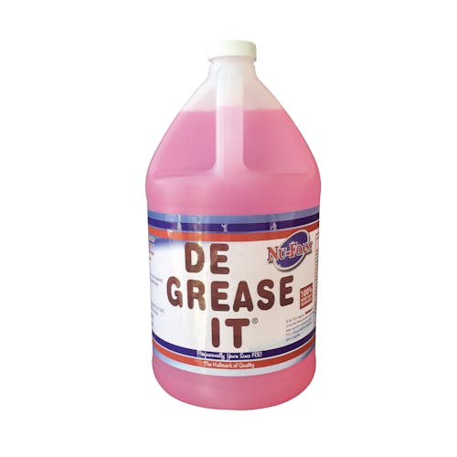 Glissen Chemical Nu-Foam De Grease It cleaner and degreaser.