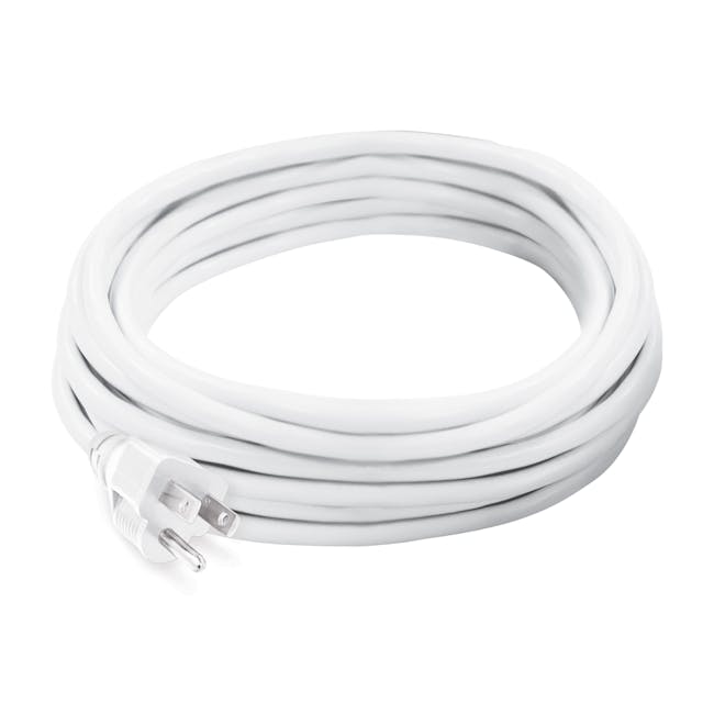 Snow Joe and Sun Joe 20-foot Outdoor Extension Cord in white.