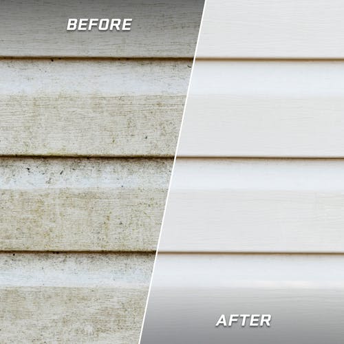 before and after siding surface