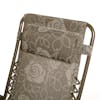 Close-up of the pillow on the 26-inch Platinum Gray Rose Zero Gravity Chair.