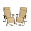 Bliss Hammocks Set of 2 26-inch Wide Sand Diamond Zero Gravity Chairs.