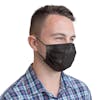 Man wearing the 3-layer black disposable face mask.