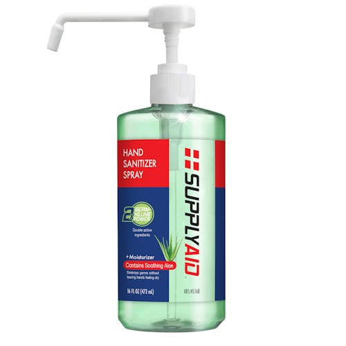 Supply Aid 16-ounce Dual Action Hand Sanitizer Spray with Aloe.