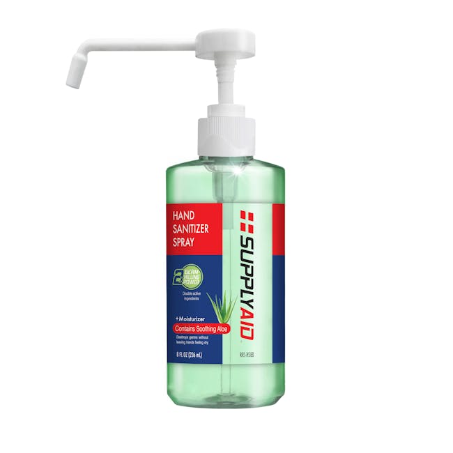 Supply Aid 8-ounce Dual Action Hand Sanitizer Spray with Aloe.