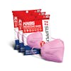Supply Aid 3 packs of 5 KN95 protective face masks in pink.