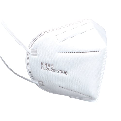 Close-up of the White KN95 Protective Face Mask.