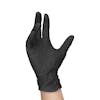 Black Disposable Glove on a hand.