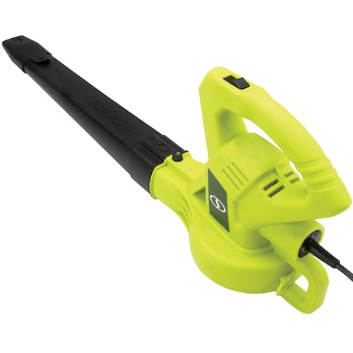 Rear-angled view of the Sun Joe 10-amp 2-speed Electric Leaf Blower.