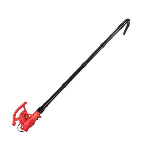 Gutter cleaning attachment on the Sun Joe 14-amp 4-in-1 red-colored Electric Leaf Blower, Vacuum, Mulcher, and Gutter Cleaner.
