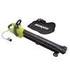 Sun Joe 12-amp 3-in-1 Outdoor Electric Leaf Blower, Vacuum, and Mulcher with the bag unattached.