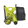 Side view of the Sun Joe 13-amp 10.6-gallon 2-in-1 Electric Vacuum and Mulcher with the handle collapsed.