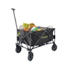 Sun Joe Heavy-Duty Metal Framed Garden Utility Wagon filled with beach items.