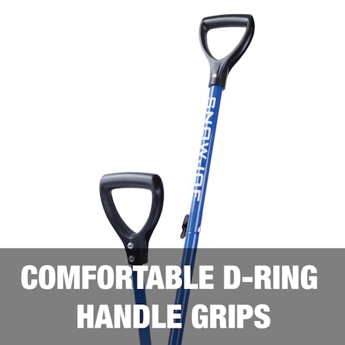 Comfortable D-ring handle grips.