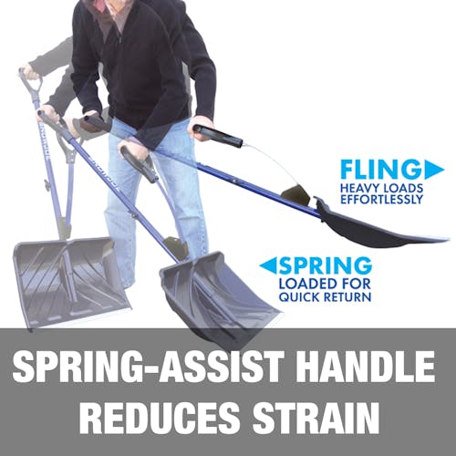 Spring-assist handle reduces strain.