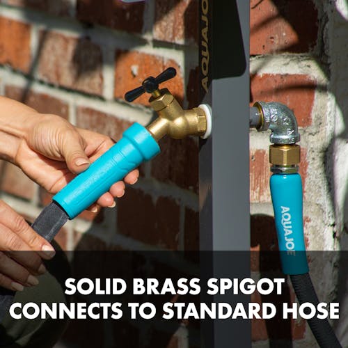 Brass connection spigot of aqua joe hose stand