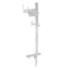 Aqua Joe White Garden Hose Stand with Brass Faucet.
