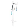 Aqua Joe white garden hose stand with 3-foot lead in hose.