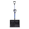 Front view of the Snow Joe 18-inch Blue Shovelution Strain-Reducing Snow Shovel with spring assisted handle.