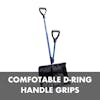 Comfortable D-ring handle grips.