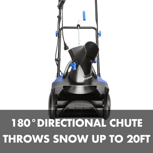 180-degree directional chute throws snow up to 20 feet.