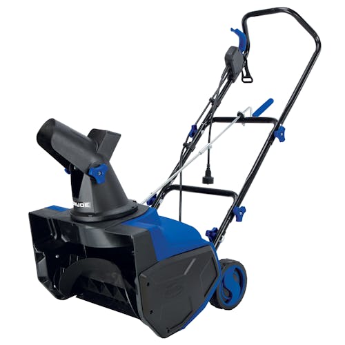 Right-angled view of the Snow Joe 13-amp 18-inch Electric Single Stage Snow Thrower.