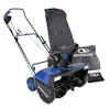 Snow Joe 15-amp 22-inch electric snow thrower with dual LED lights with cover and cover storage bag.