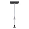 Snow Joe 4-in-1 telescoping black-colored snow broom and ice scraper with motion blur showing the extendable pole.